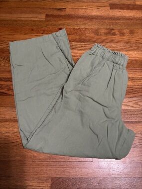 Joe Fresh girls wide leg linen style pants green size L 10-12